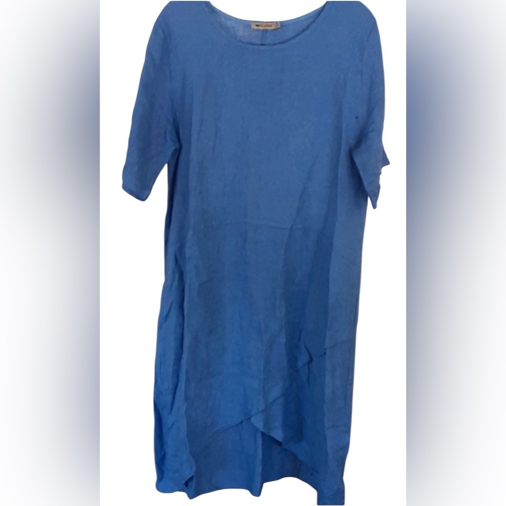 Klasiks Made In Italy Linen Dress Size L Coastal Lightweight‎ Breathable Vaca